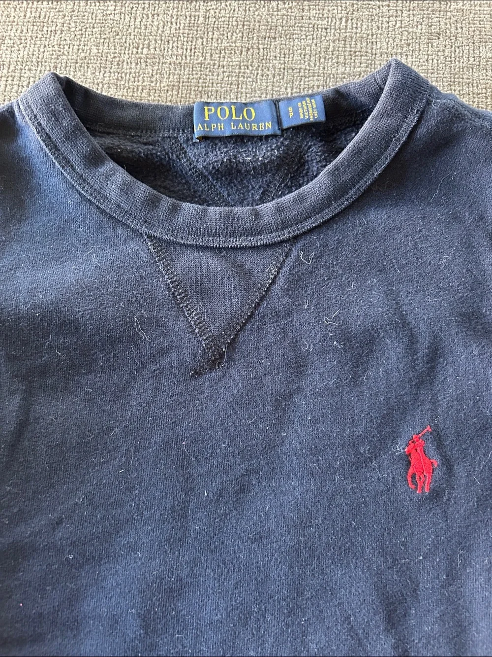 Polo by Ralph Lauren Navy Crewneck Sweatshirt with Red Pony